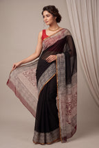 Pure Chiffon Handblock Saree