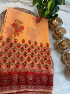 Pure Chiffon Handblock Saree