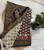 Dola Silk Saree with Ajrakh Print