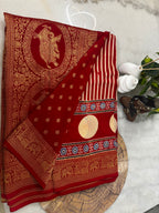 Dola Silk Saree with Ajrakh Print