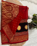 Dola Silk Saree with Ajrakh Print