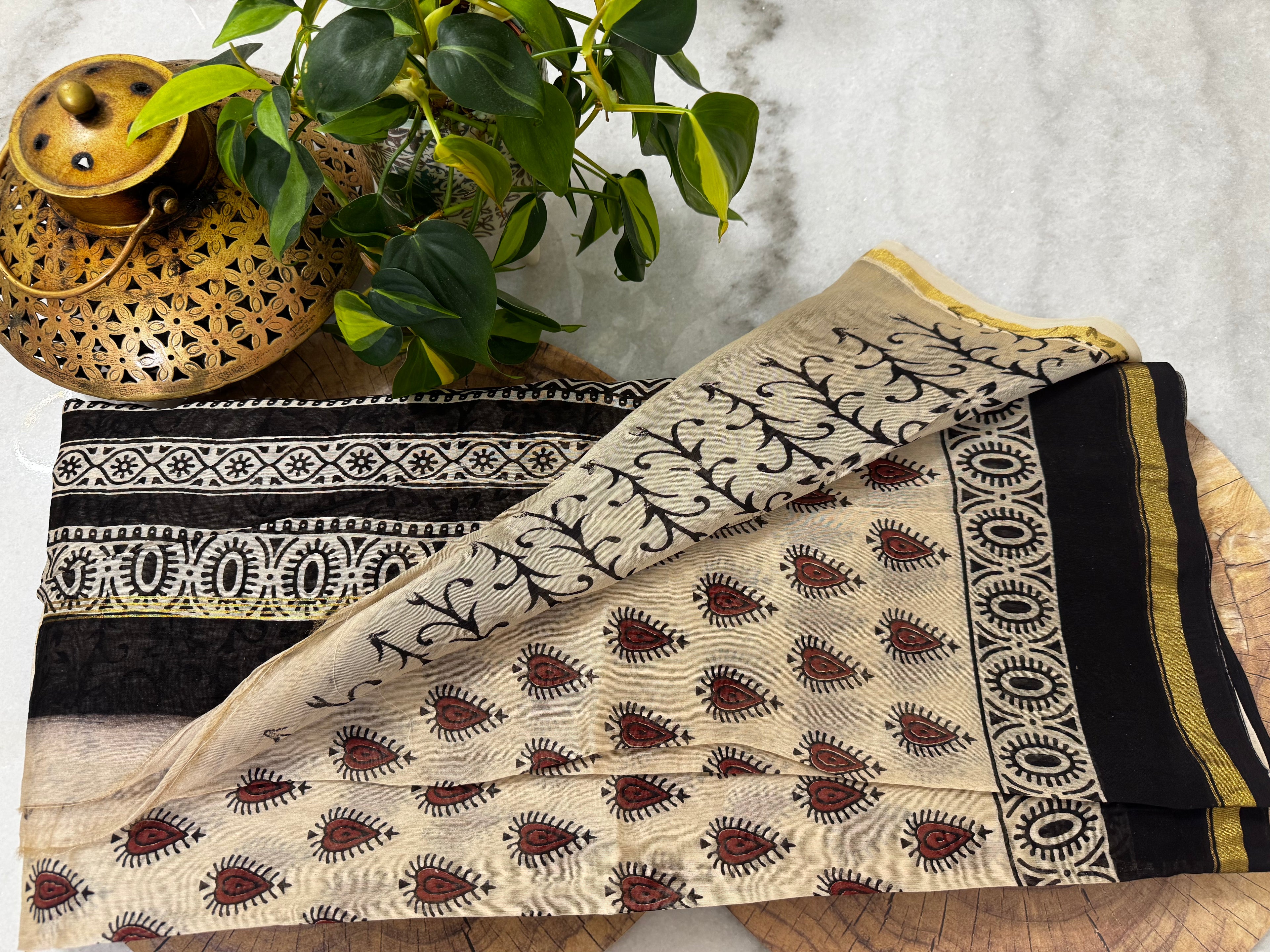 Pure Chanderi Handblock Saree