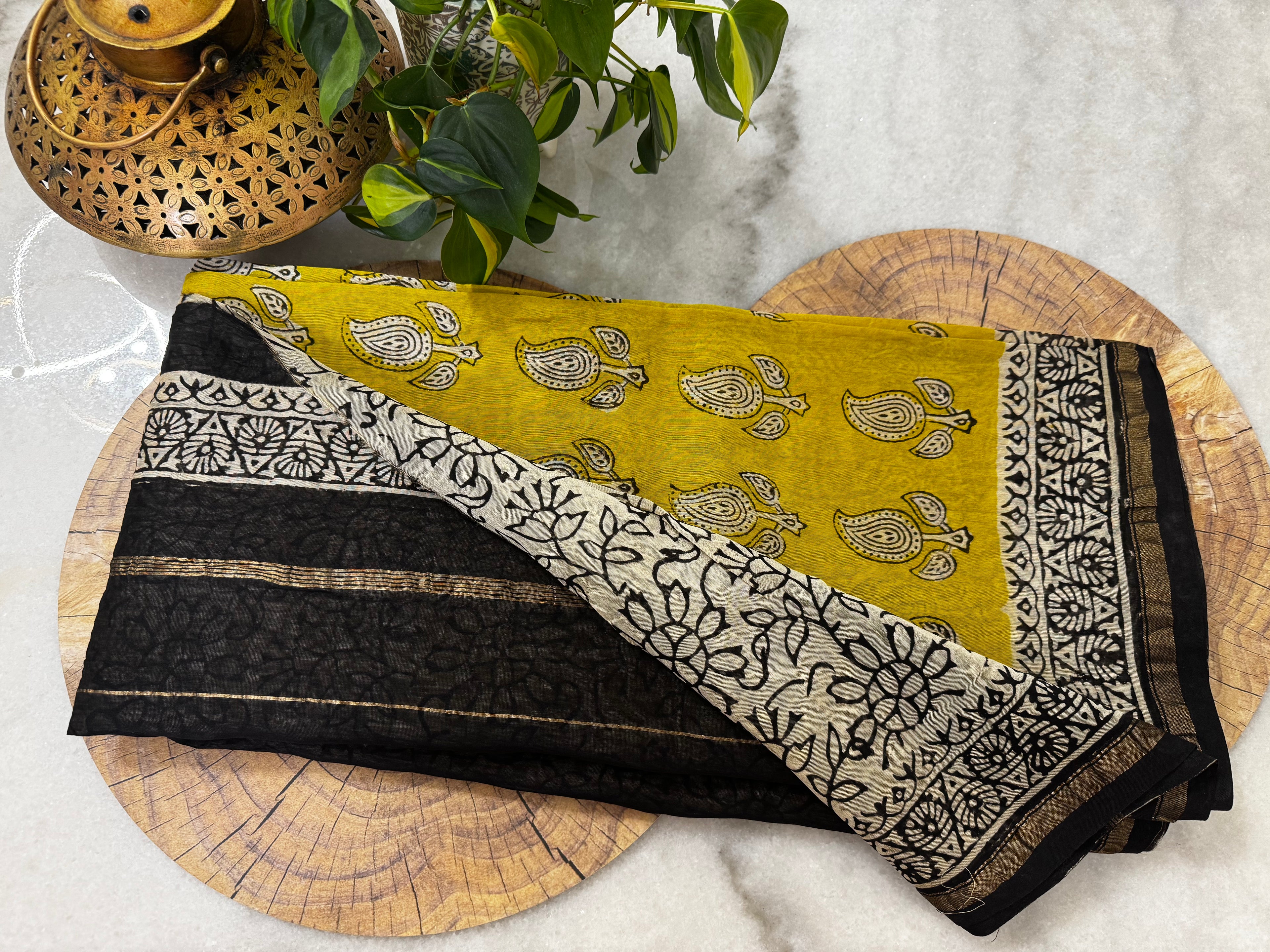 Pure Chanderi Handblock Saree