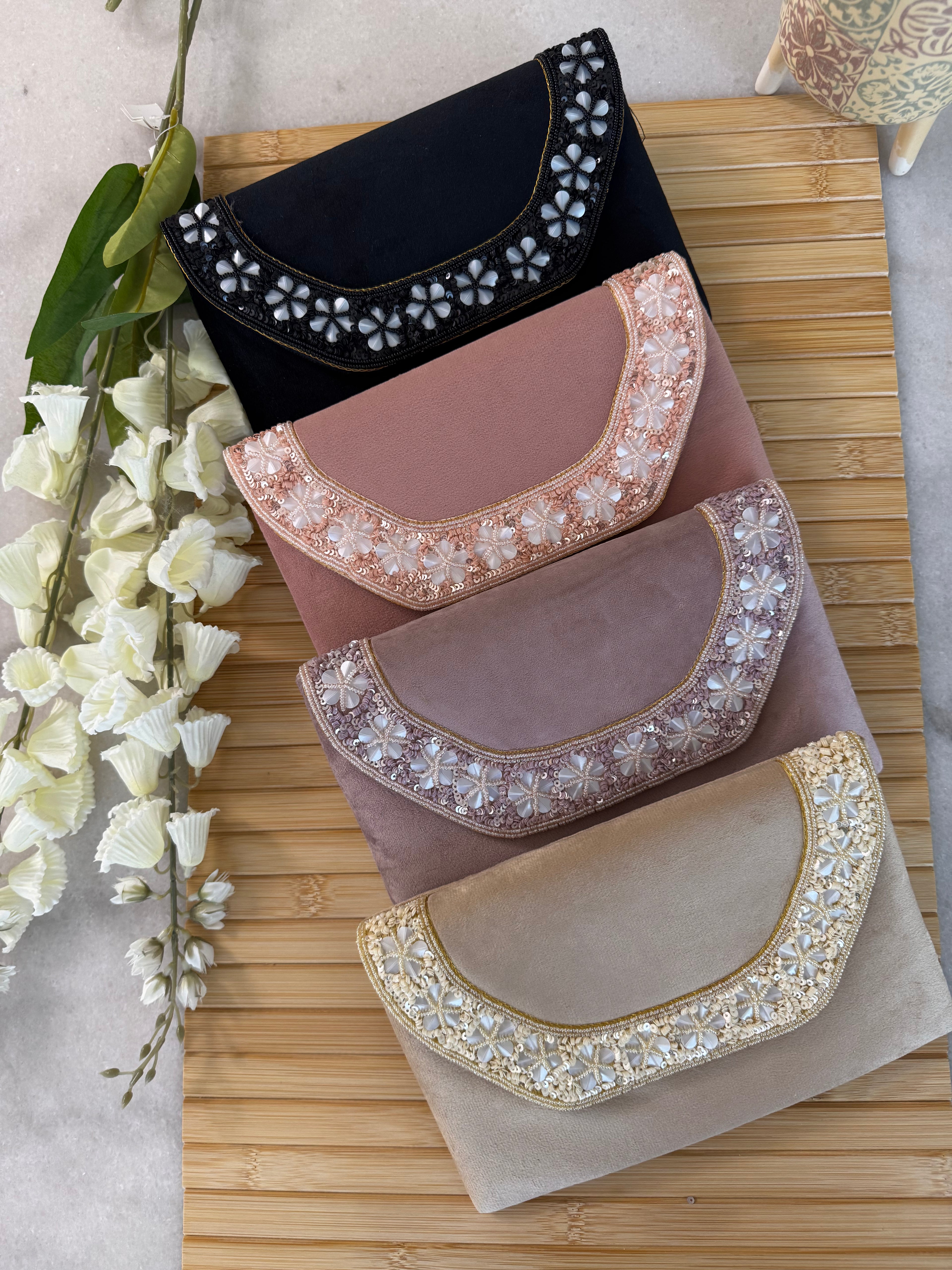 Velvet Envelope Clutch