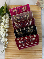 Peacock Velvet Clutch