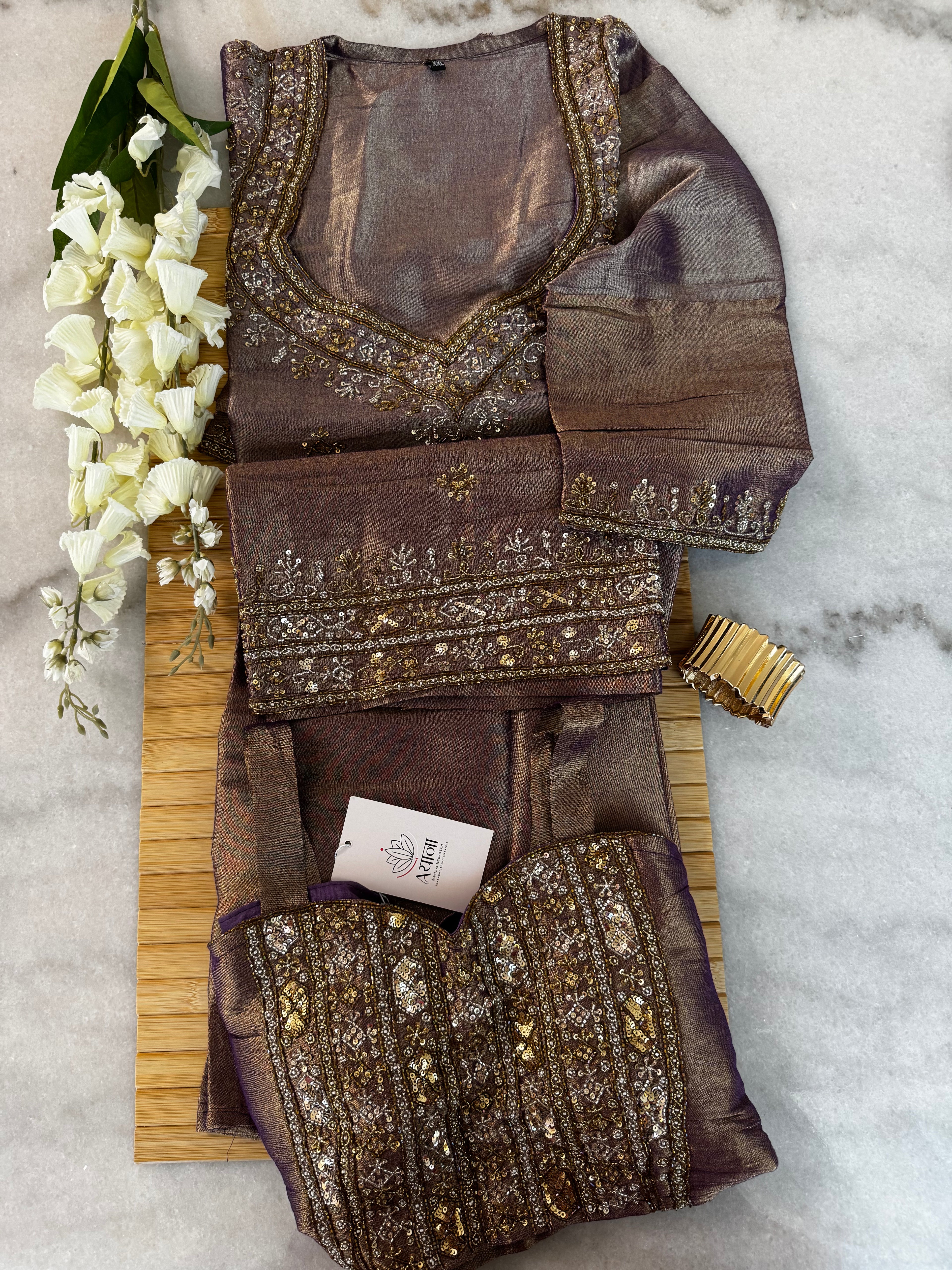 Pure Crush Tissue Kurta Set