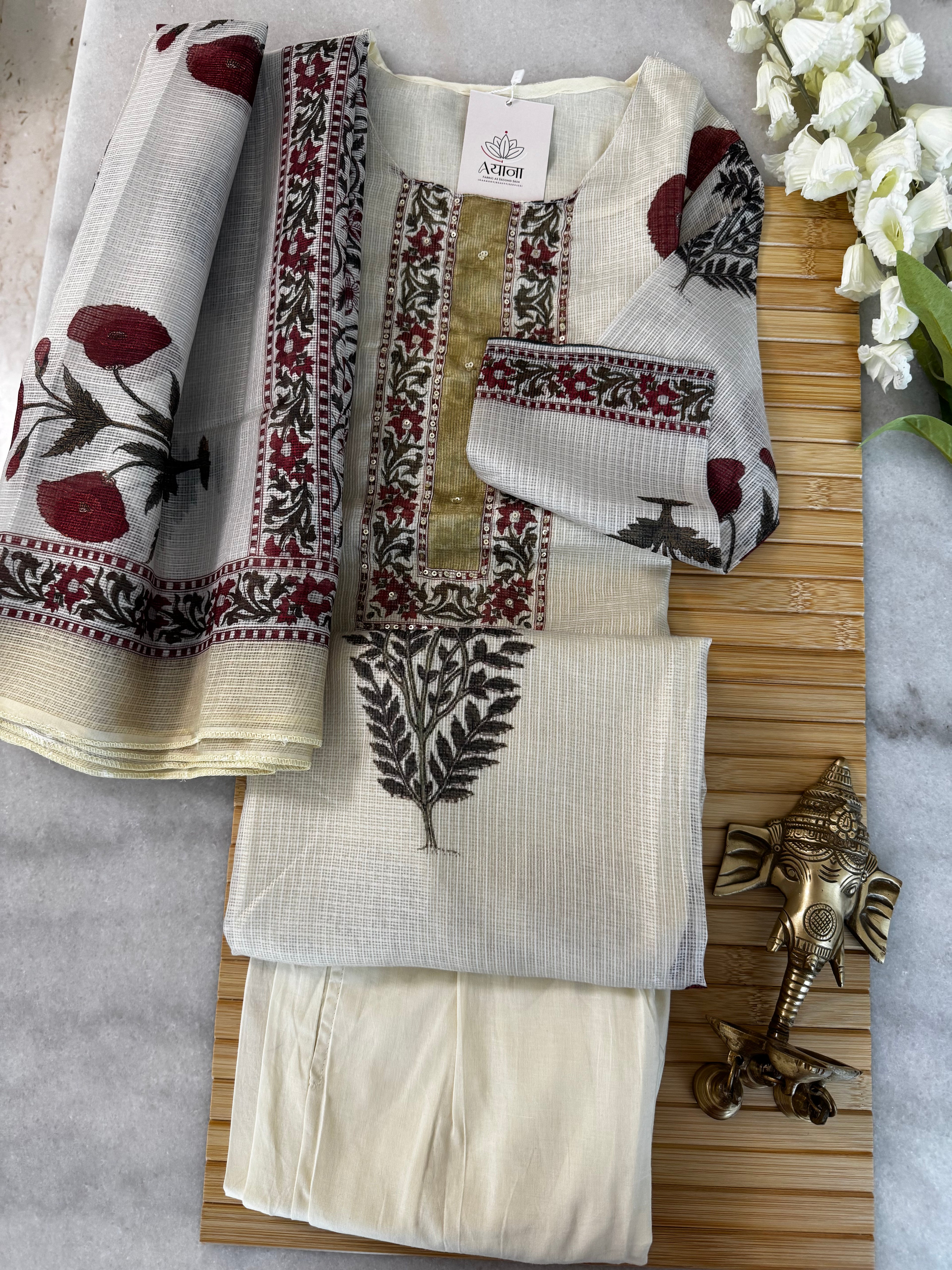 Kota Doria Kurta Set