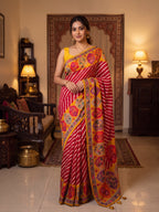 Leheriya Rankat Print Saree