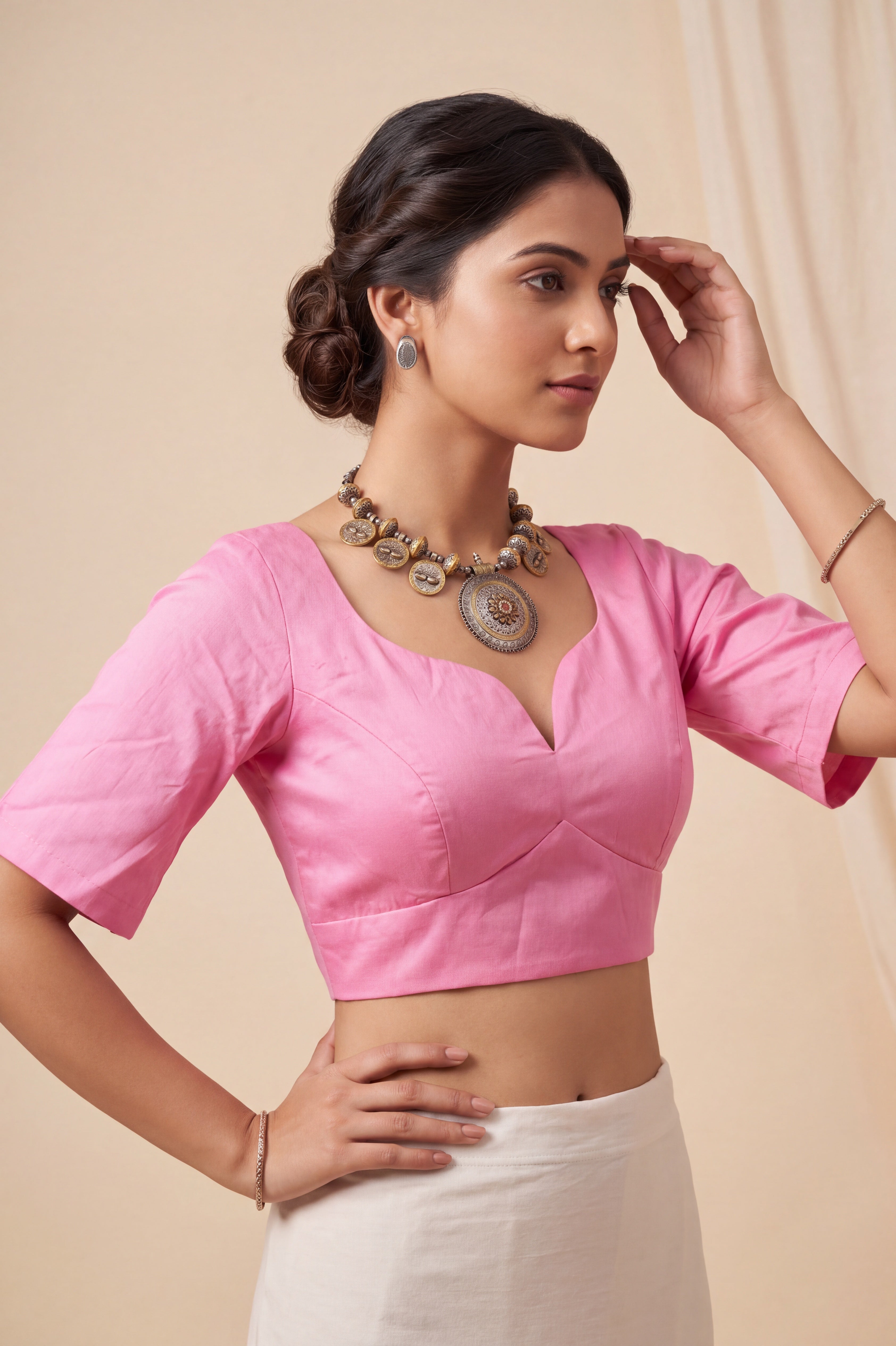 Sabhyasachi Inspired Cotton blouse with Sleeves