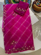 Organza Leheriya Saree
