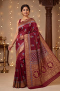 Dola Silk Saree with Ajrakh Print