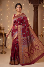 Dola Silk Saree with Ajrakh Print