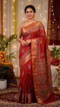 Dola Silk Saree with Ajrakh Print