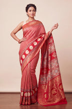 Dola Silk Saree with Ajrakh Print