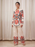 Beige and Maroon Co-ord Set