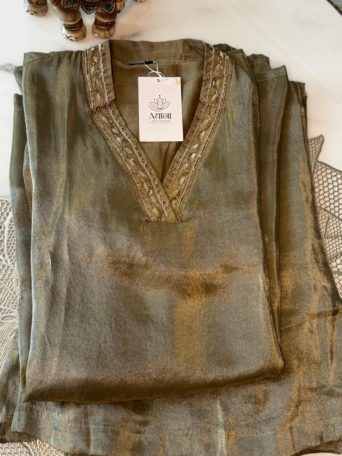 Tissue Indo-Western Co-ord Set