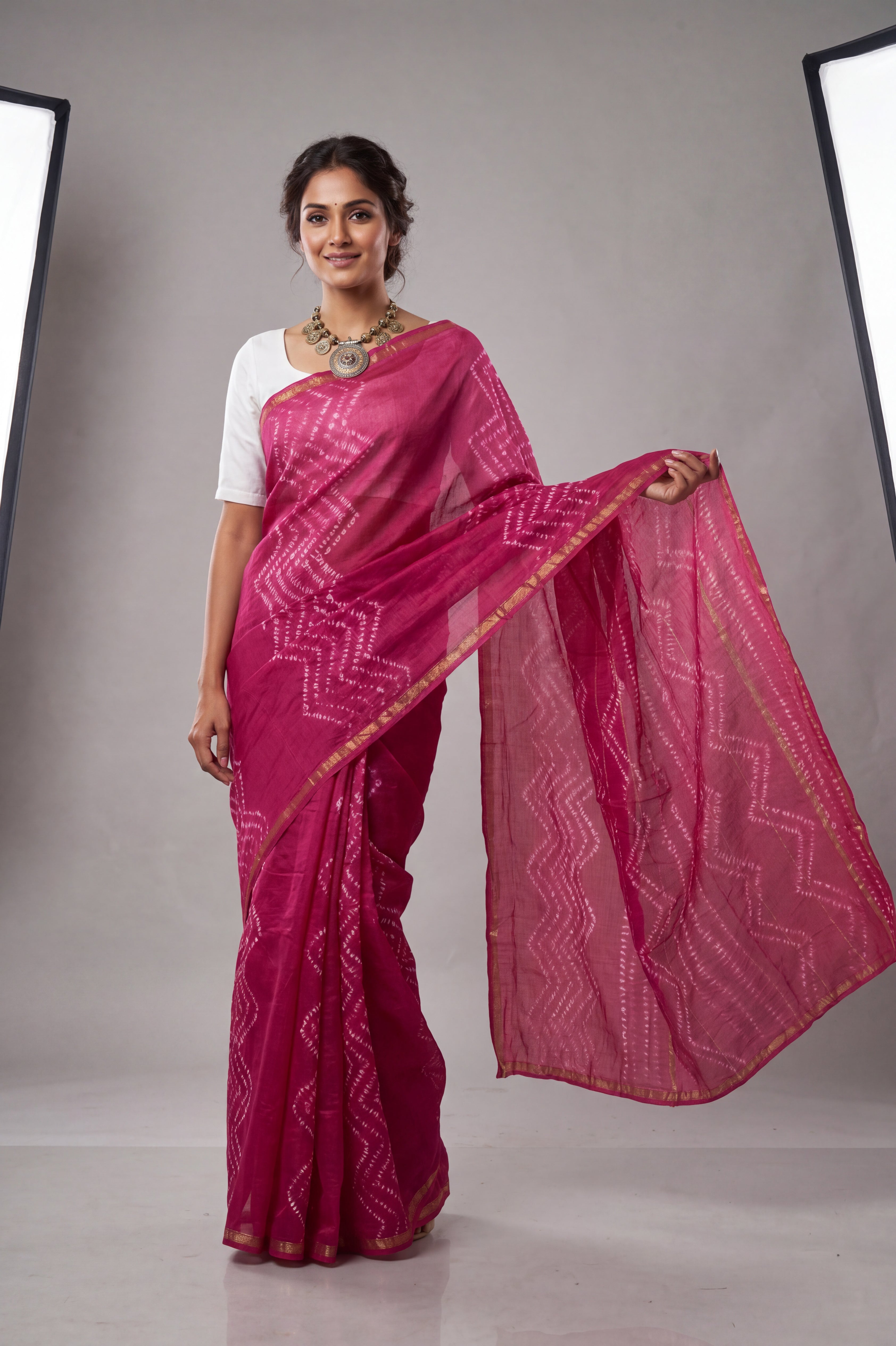 Pure Chanderi Handblock Saree