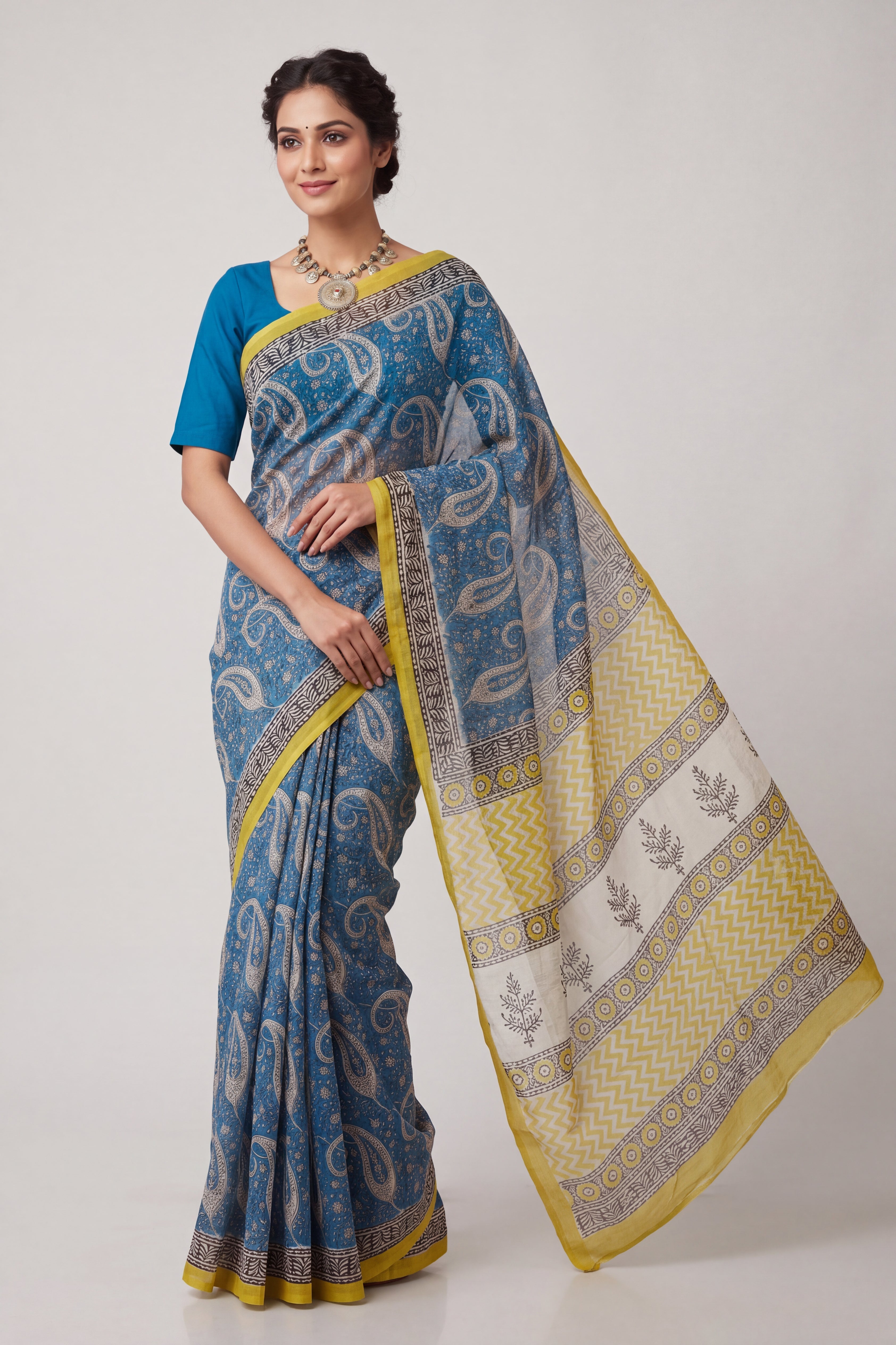 Pure Chanderi Handblock Saree