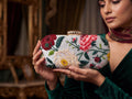 Hand-Beaded Floral Box Clutch
