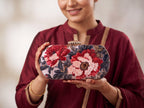 Hand-Beaded Floral Box Clutch