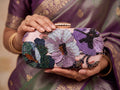 Hand-Beaded Floral Box Clutch