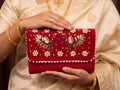 Peacock Velvet Clutch