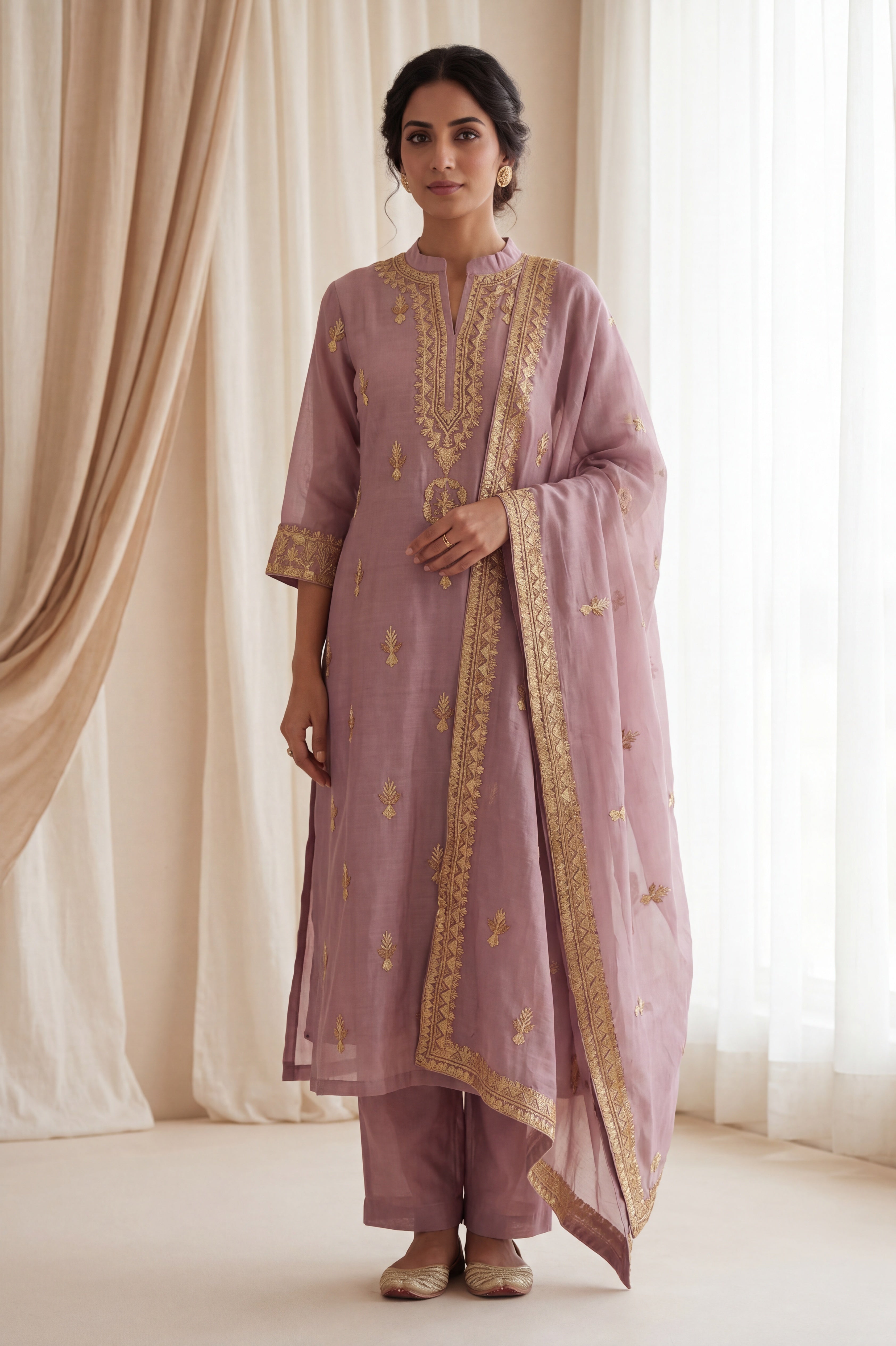 Gota Embroidered Suit Set