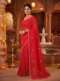 Lehariya Embroidered Saree