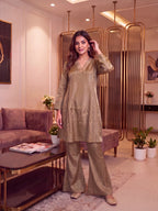 Tissue Indo-Western Co-ord Set