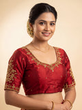 Silk Embroidered Saree Blouse