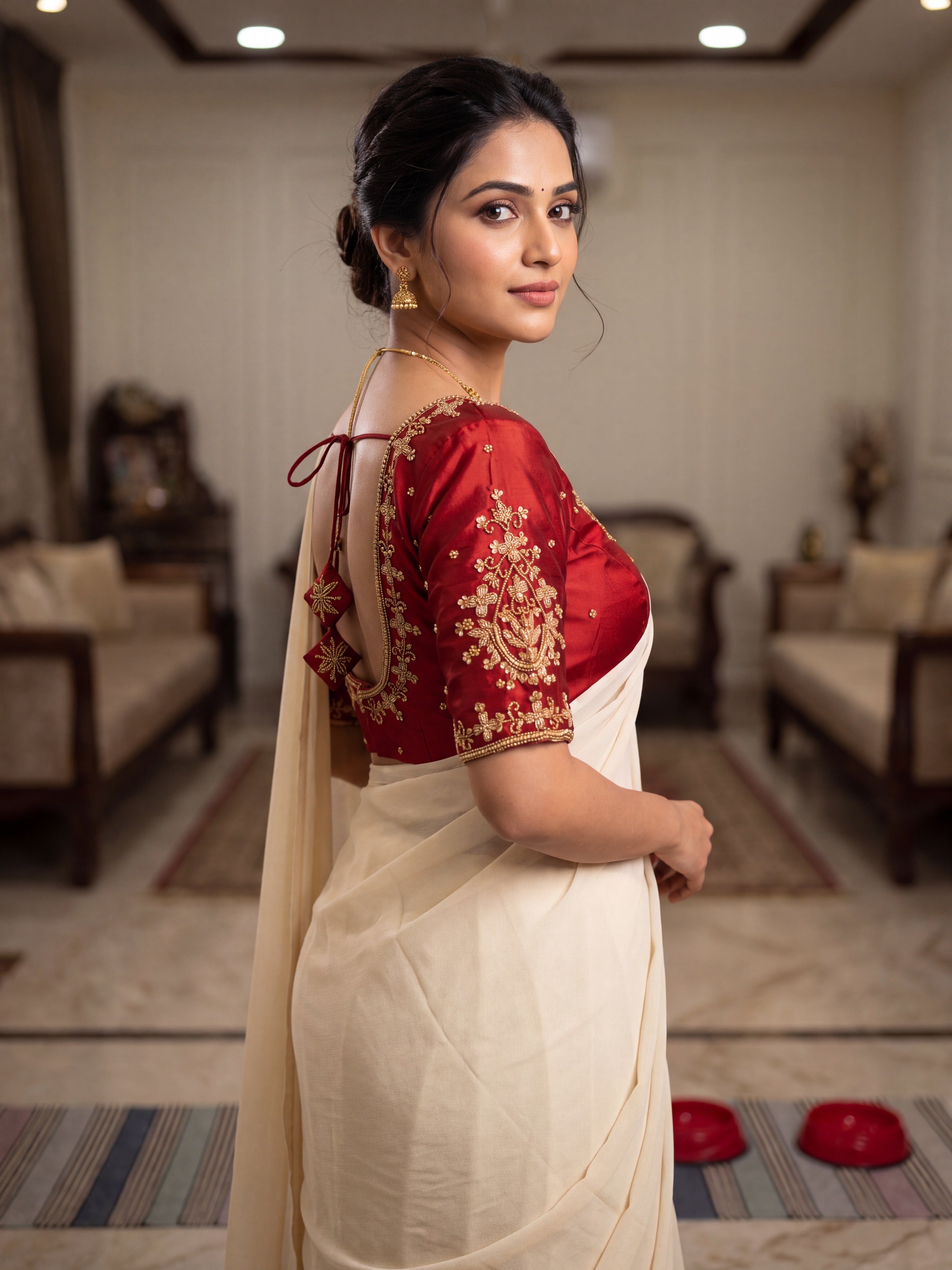 Silk Embroidered Saree Blouse