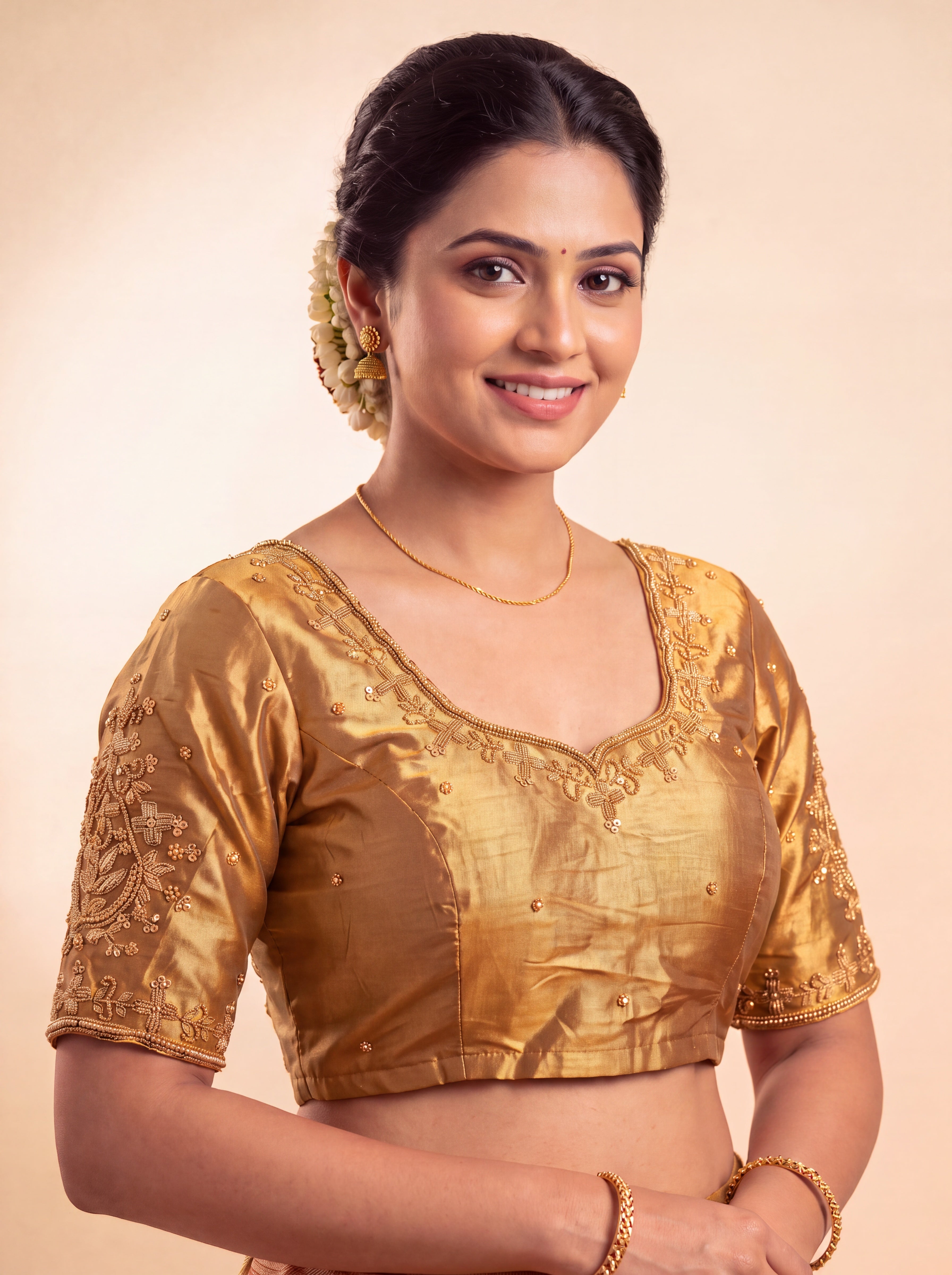 Silk Embroidered Saree Blouse