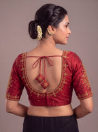 Embroidered Deep-Back Blouse