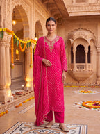 Leheriya Hand Embroidered Suit Set