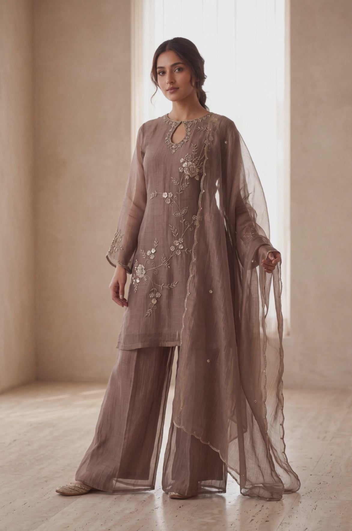Pure Crush Tissue Kurta Set