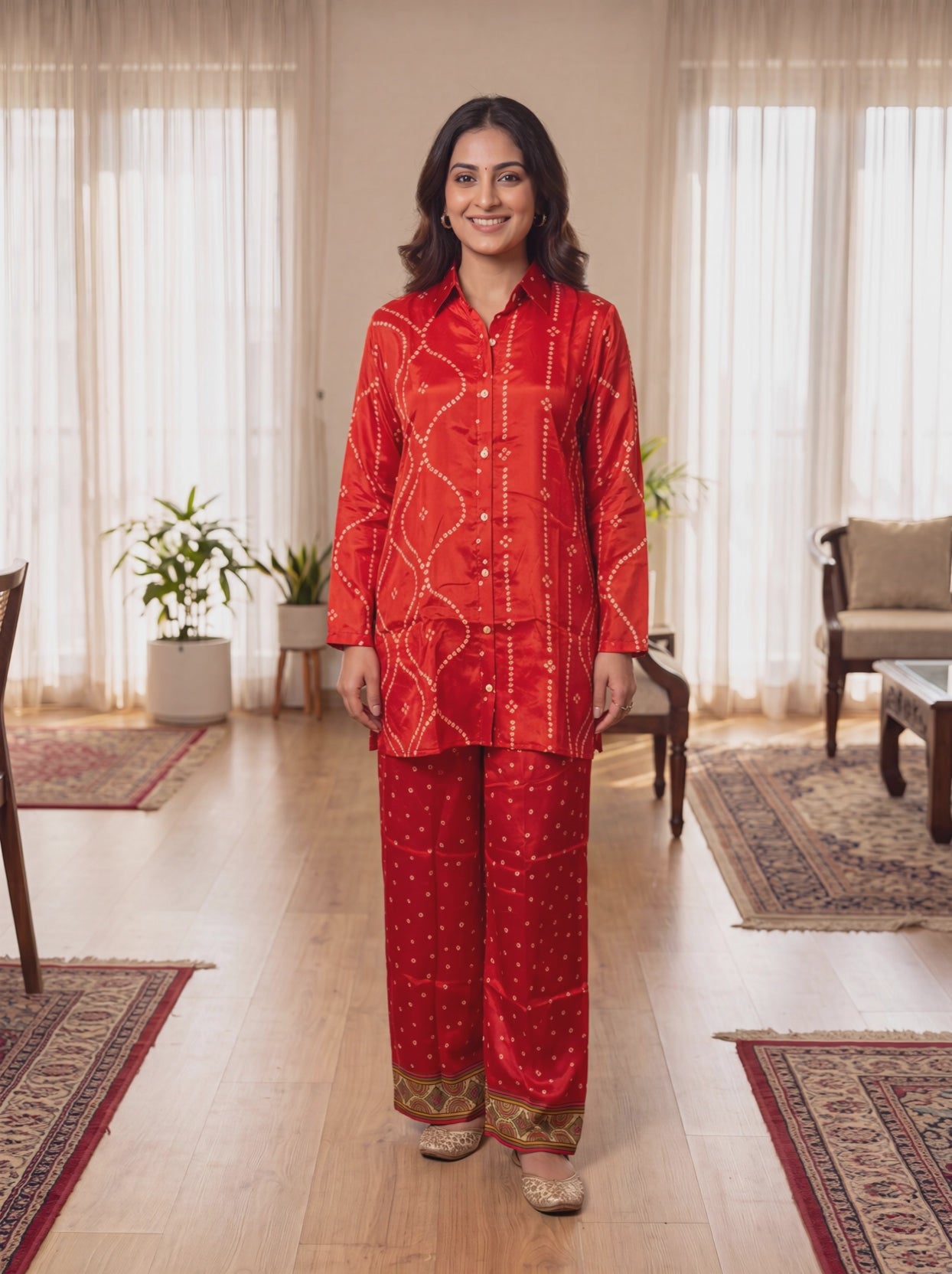 Bandhani Print Pichwai Co-ord Set
