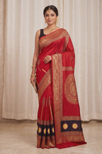 Dola Silk Saree with Ajrakh Print