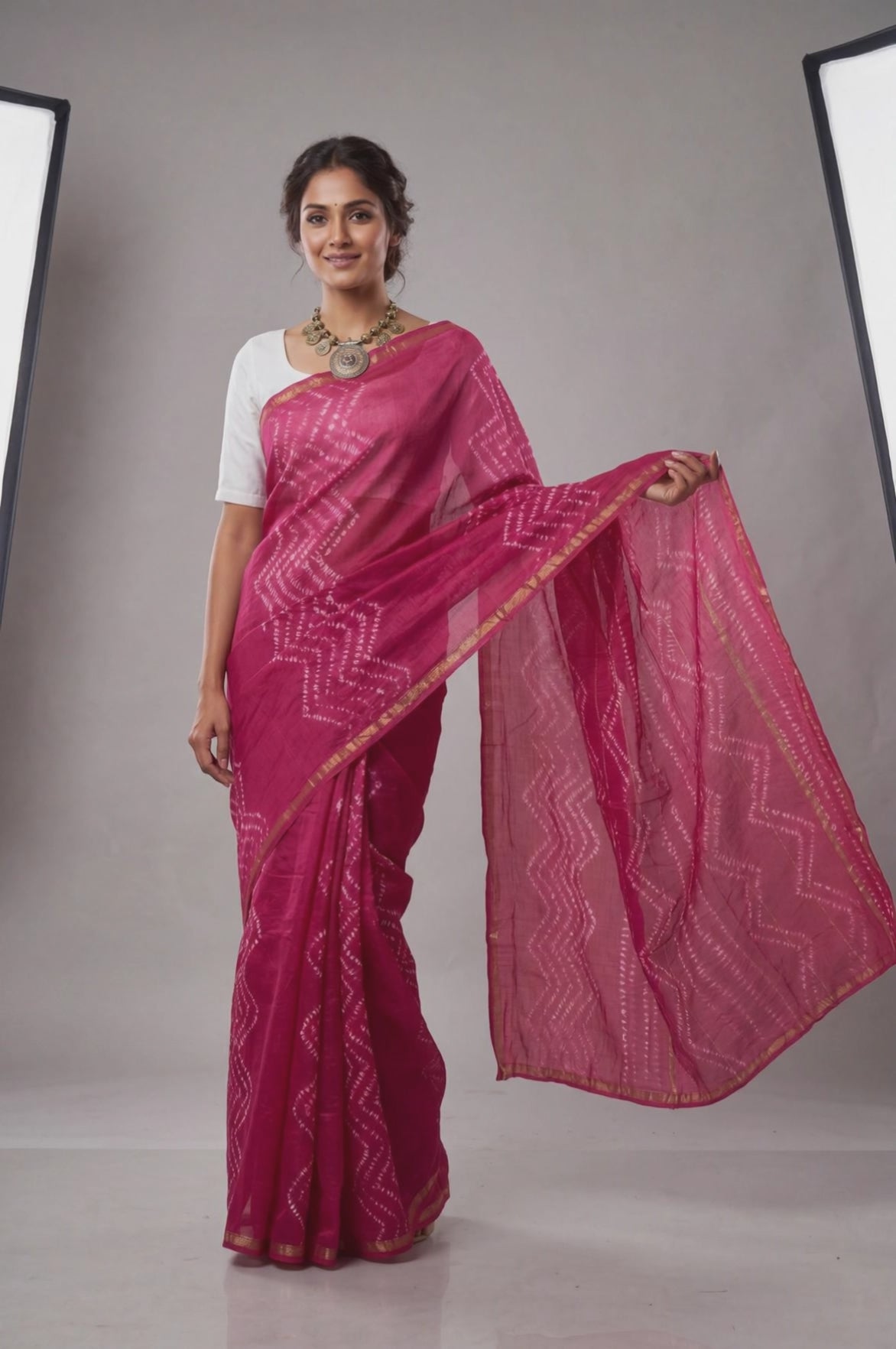 Pure Chanderi Handblock Saree