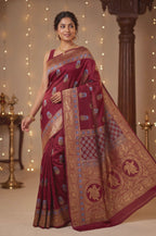 Dola Silk Saree with Ajrakh Print