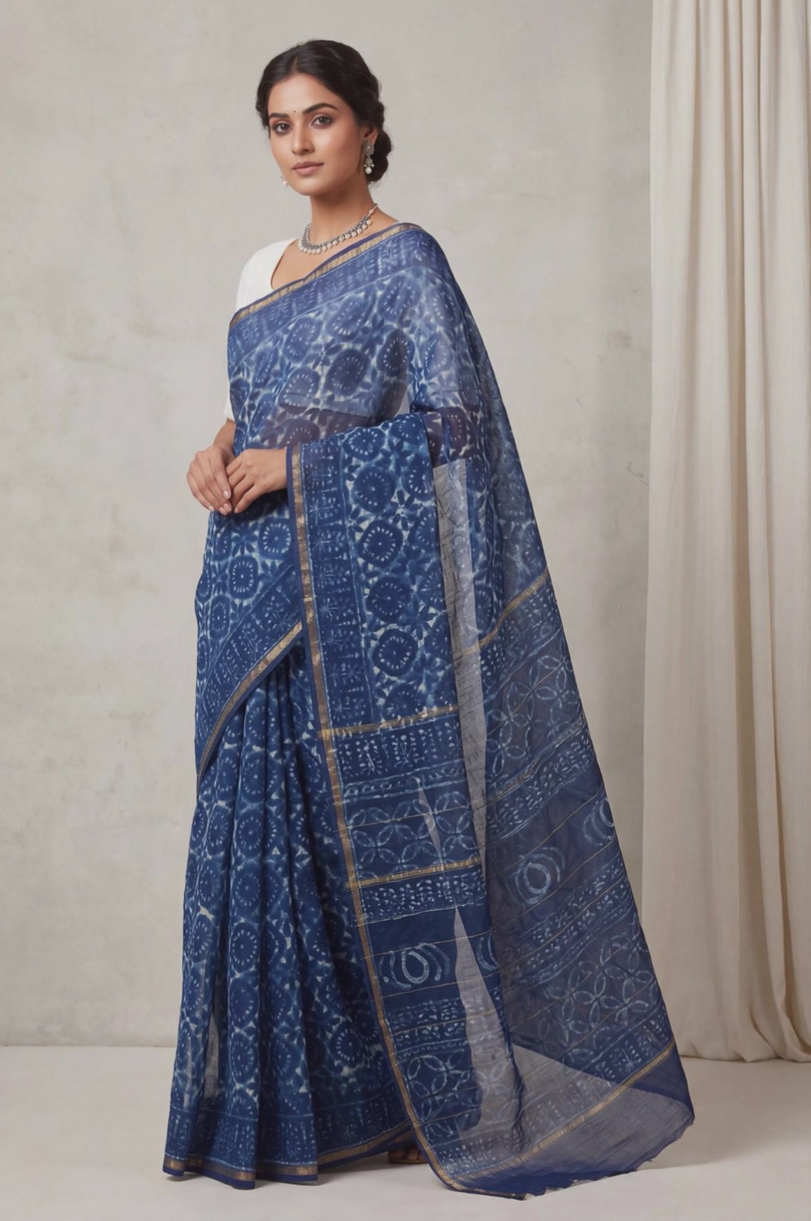 Pure Chanderi Handblock Saree