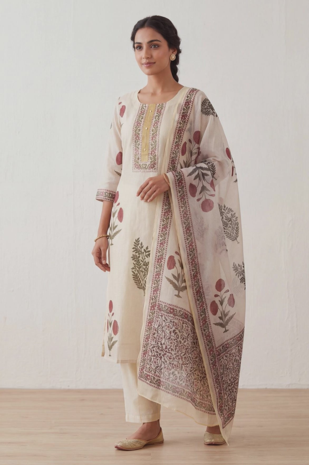 Kota Doria Kurta Set