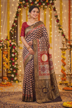Dola Silk Saree with Ajrakh Print
