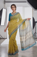 Pure Chanderi Handblock Saree