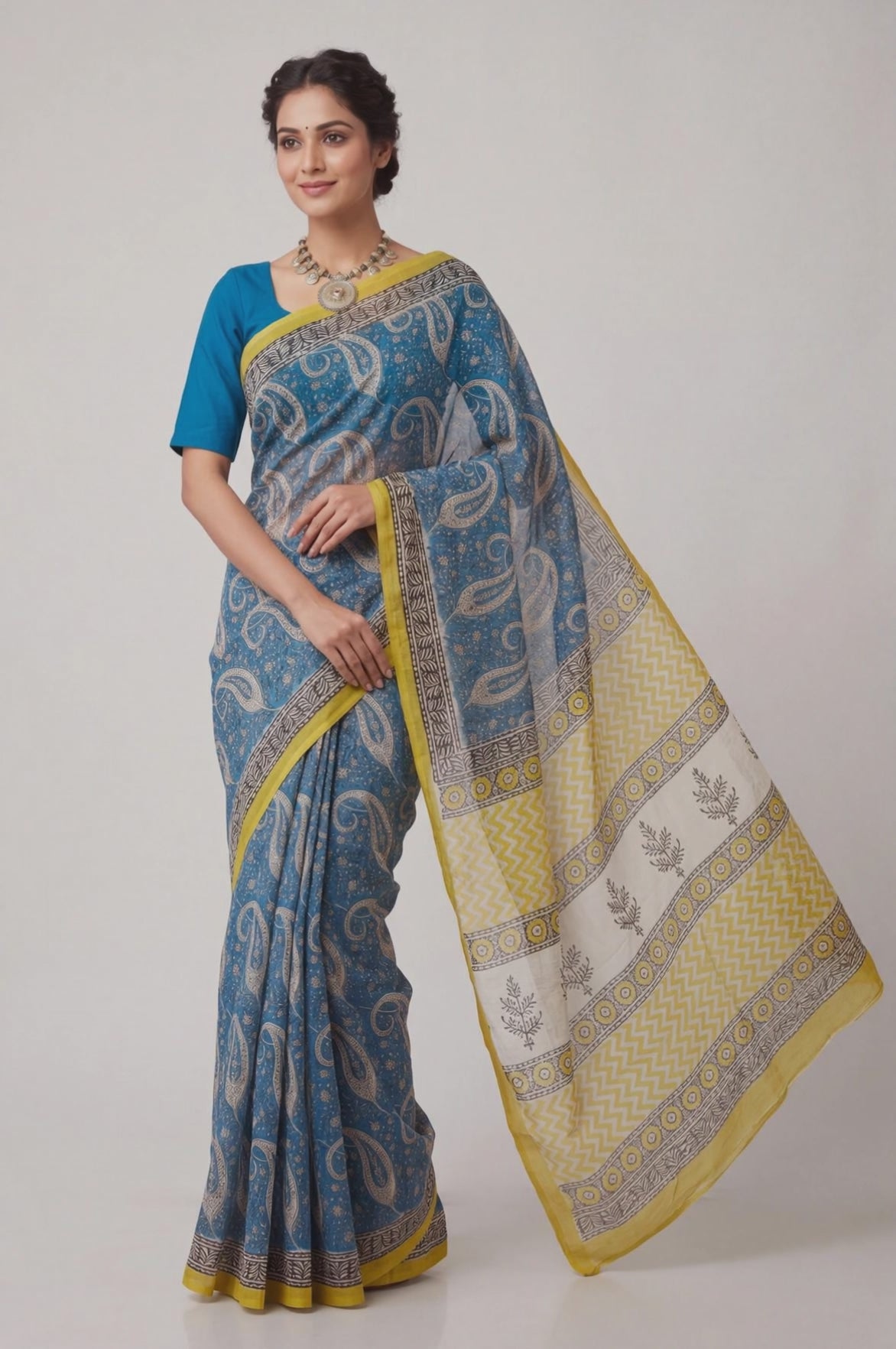 Pure Chanderi Handblock Saree