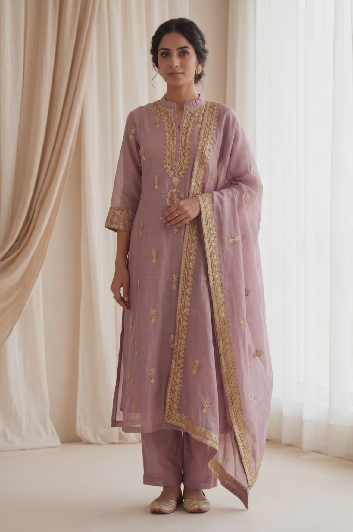 Gota Embroidered Suit Set